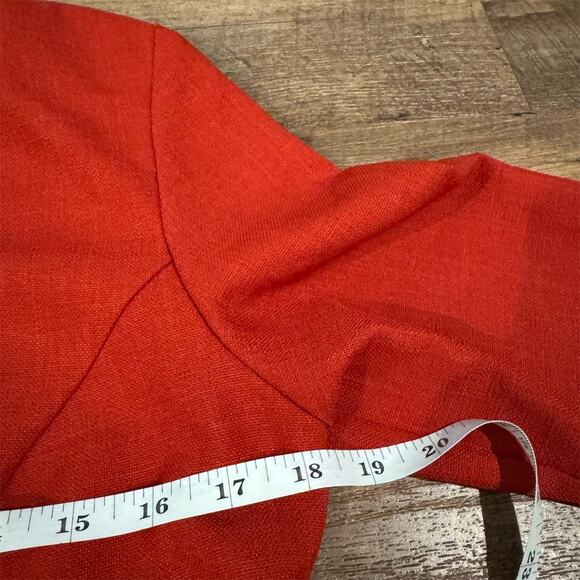 Handmade Red Blazer Jacket 3/4 Sleeve Stylish Button Detail Western 36" Bust - Picture 5 of 7